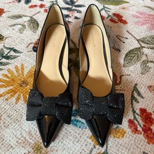 NEW Ann Taylor Patent Leather Black Kitten Heels Sz 6